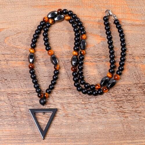 Wholesale Black Ironstone Men Necklace Jewelry Long Gothic Rock Personalized Male Neck Chain