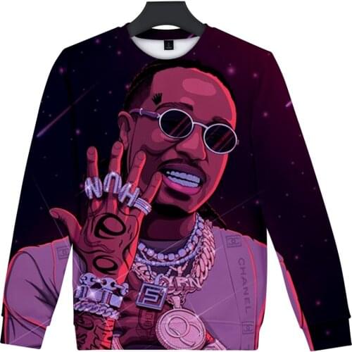 Rapper QUAVO-3D R I P Hip Hop Sweatshirt Men/Women Hoodies Sweatshirt 3D Capless Sweatshirt Polluver