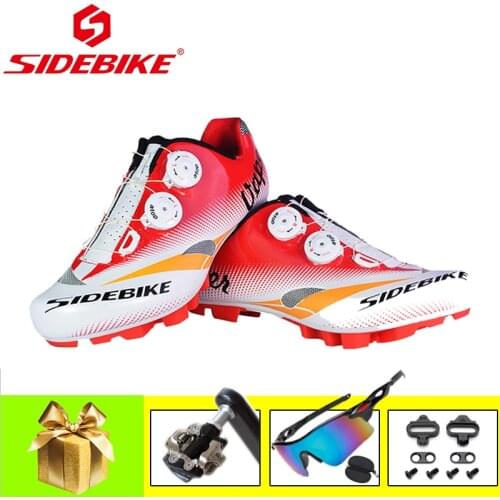 SIDEBIKE Mountain bike shoes men breathable self-locking mtb cycling sneakers add SPD pedals ultra-light sapatilha ciclismo shoe