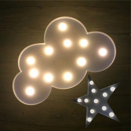 Novelty LED Star Cloud Night Light Kid Bedroom Sleeping Warm White Table Lamp Christmas Party Wedding Home Decor Children Gifts
