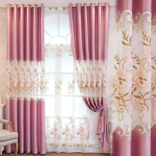 New Curtain Fabric European-style Curtains for Living Dining Room Bedroom Bedroom Half Shade Embroidery Screen Curtains Custom