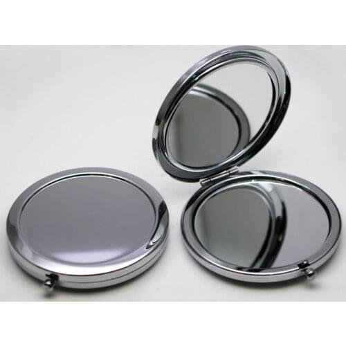 New pocket mirror Silver blank compact mirrors Great for DIY cosmetic makeup mirror Wedding Party Gift #18413-1 50X/LOT