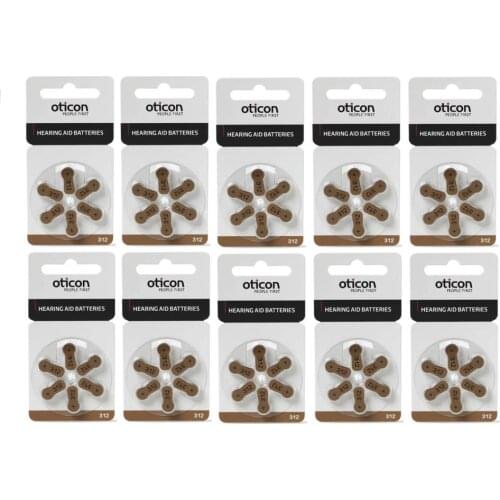 Oticon Hearing aid Battery 6'lı No:312 Total 10x6 = 60 PCs