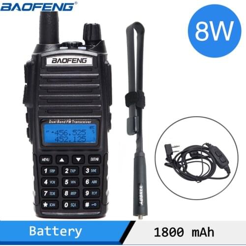 Baofeng UV-82 Plus Portable 8W Walkie Talkie VHF UHF Dual Band Handheld Transceiver CB Ham Two Way Radio UV82 For Hiking