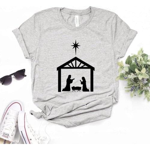 Nativity scene Print Women Tshirts Cotton Casual Funny t Shirt For Lady Yong Girl Top Tee Hipster 6 Color NA-873