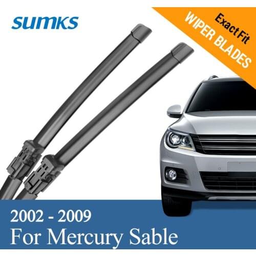 SUMKS Wiper Blades for Mercury Sable 24"&20" Fit Hook / Push Button Arms 2002 2003 2004 2005 2006 2007 2008 2009