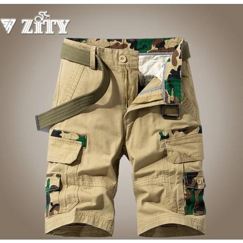 Mens Cargo Shorts Camouflage Men Tactical Casual Shorts Male Short Pants Pockets Cotton Sweatpants Clothes Bottoms Plus Size