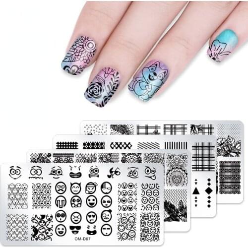 YFT 12*6cm Nail Art Templates Stamping Plate Design Flower Animal Glass Temperature Lace Stamp Templates Plates Image Stencil