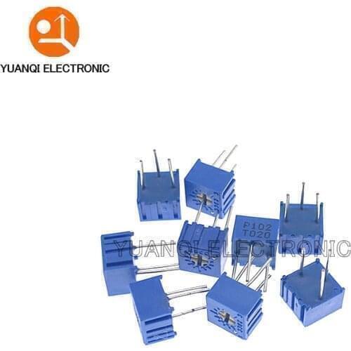 10PCS 3362P-1-102LF 3362P 1K ohm 3362P-1-102 3362P-102 3362P 102 3362 Trimpot Trimmer Potentiometer Variable resistor