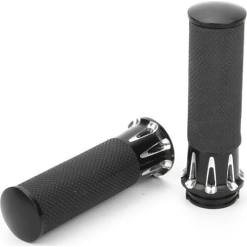 Universal 1"25mm Black CNC Handle Bar Hand Grips for Harley Sportster Touring Dyna Softail 96-later Motorcycle