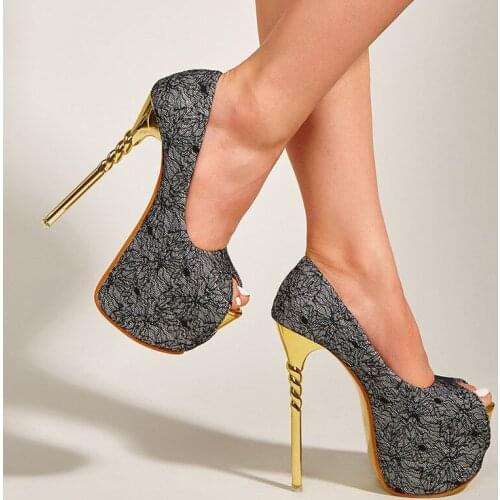 Genuine Leather Plus Size 34-43 Women Pumps Sexy Platform High Heels Peep Toe Stiletto Wedding Night Club Summer Shoes For Women