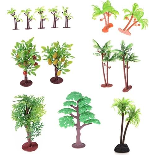 1/2Pcs/lot New Nontoxic Artificial Aquarium Coconut Trees Plants Ornament Decoration Kids Toys 6cm