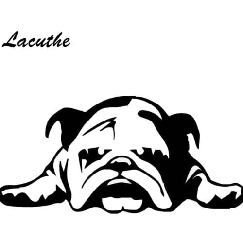 1 pc Bulldog Tired Puppy Dog Rescue Vinyl Sticker For Car Window Decal Truck Bumper Wall Graphics Decor Style case