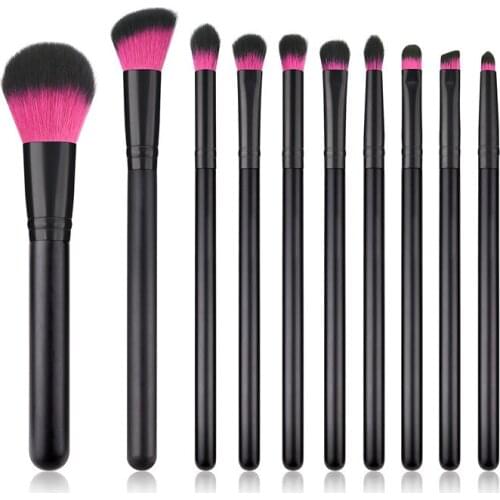 10PCS Makeup Brushes Set Black Handle Women Foundation Make up Brush Beauty Tools Kit for Lip Eye Liner maquiagem