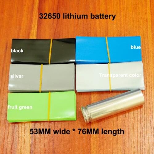 100pcs/lot 32650 lithium battery shrink film PVC flame retardant insulating sleeve battery skin packaging heat shrinkable tube