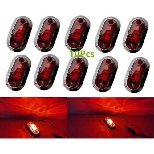 10x 10-30v E4 ADR Chrome Bezel 2LED car red 12v Light Oval Clearance lamp 24v Trailer lamp Truck LED 24v side Marker For scania