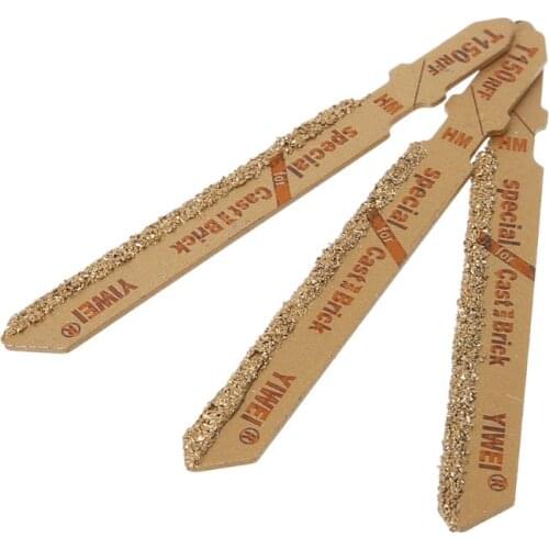 3pcs 3" T150 Carbide Grain 50 Grit T-Shank Jigsaw Blades Ceramic Tile Cutting Tool New