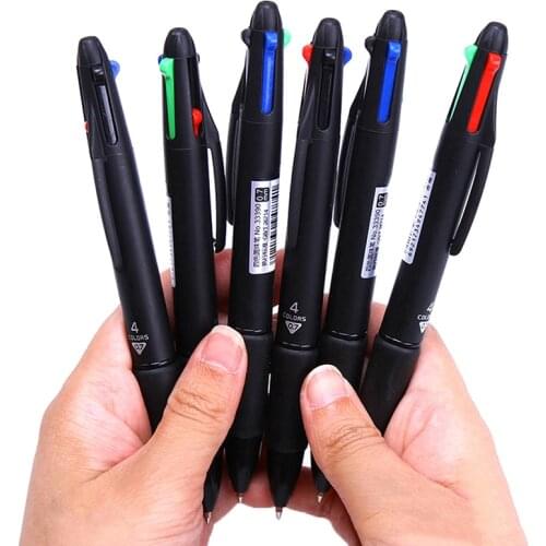 4 In 1 MultiColor Pen Creative Ballpoint Pen Colorful Retractable Ballpoint Pens Multifunction Pen For Marker Writing Stationery