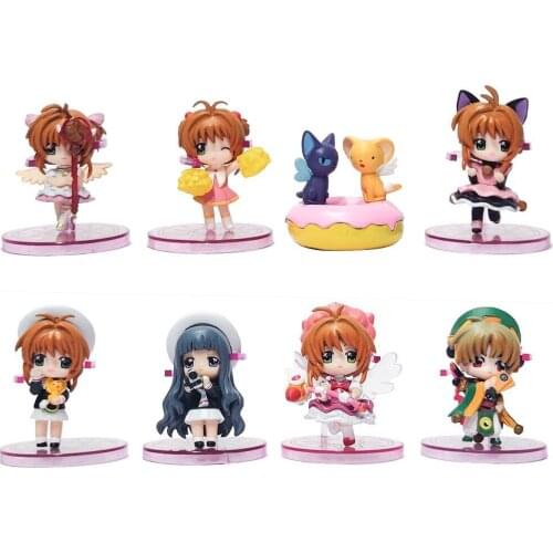 8PCS 5-7CM Anime Card Captor SAKURA Doll Model Cake Ornaments toys Collection Gift