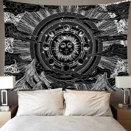 95*73cm Tapestry Wall Hanging Polyester Moon Star Pattern Blanket Tapestry Home Decor Tapisserie