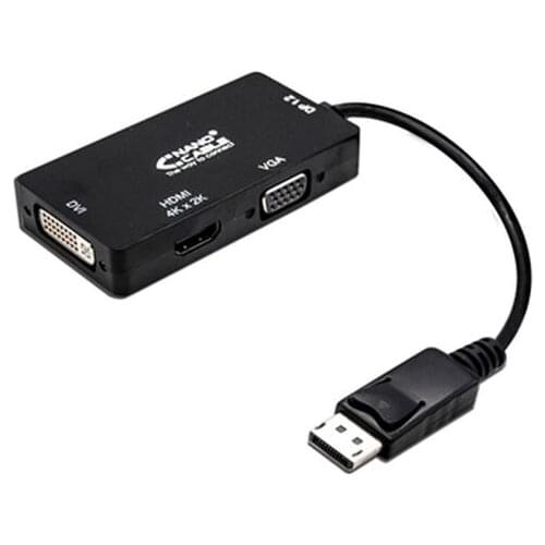 DisplayPort to VGA/DVI/HDMI adapter 3 en 1 NANOCABLE 10.16.3301-BK Black