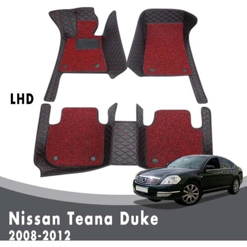 Car Floor Mats Luxury Double Layer Wire Loop Carpets For Nissan Teana Duke 2012 2011 2010 2009 2008 Interior Accessories Custom