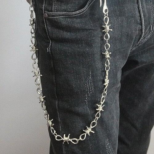 Street Big Ring Pendant Key Chain Rock Punk Trousers Hipster Key Chains Pant Jean Keychain HipHop Portachiavi Kpop Accessories