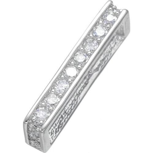 Handmade High Quality Clear Zircon Rhinestone Multi Hole Spacer Bars Beads for Jewelry Findings Micro Pave CZ Copper Fittings