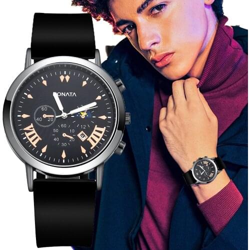 2021 Minimalist Mens Fashion Calendar Watches Simple Men Business Silicone Leisure Belt Quartz Watch Relogio Masculino