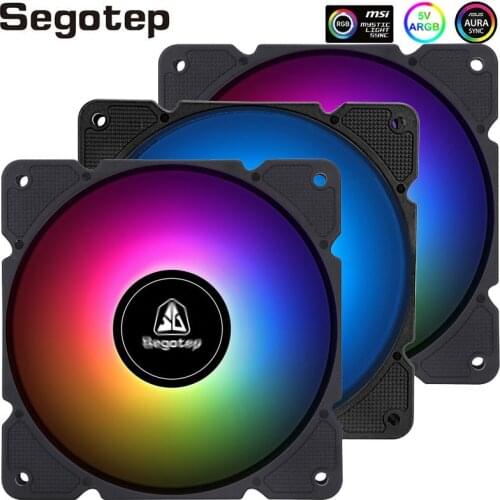 Segotep Computer case fan ARGB 120 mm Fan Slient Copmputer Case heat sink AURA SYNC Fan Cooling 5V3Pin PC Cooling Raditator