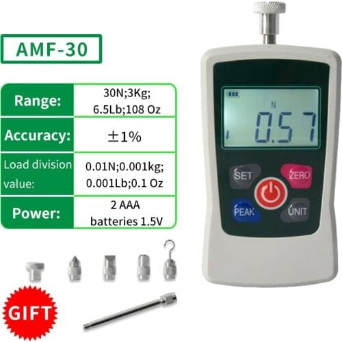 AMF-30N Digital Force Gauge Push Pull Force Gauge Digital Dynamometer Portable Force Meter