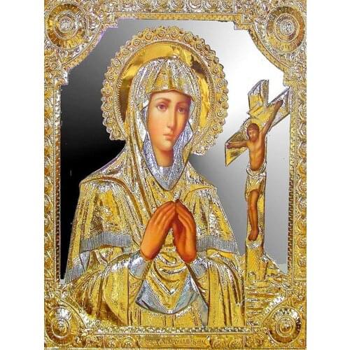 Virgin Mary Diamond Mosaic Handmade Cross Stitch Crystal Square Diamond Sets Unfinished Decorative Diamond Embroidery Z106