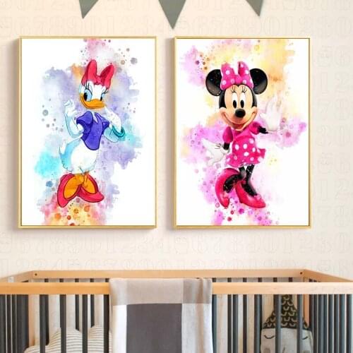 Disney Mickey Mouse and Donald Duck Cartoon Canvas Painting Posters and Prints Wall Art Picture for Kids Room Decor Cuadros