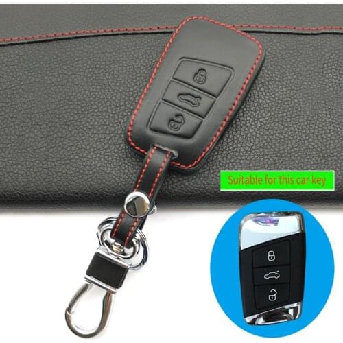 For Magotan Passat B8 Golf 7 For Skoda kodiaq A7 Octavia A7 Polo Fashion Style 100% Genuine leather key fob case cover shell
