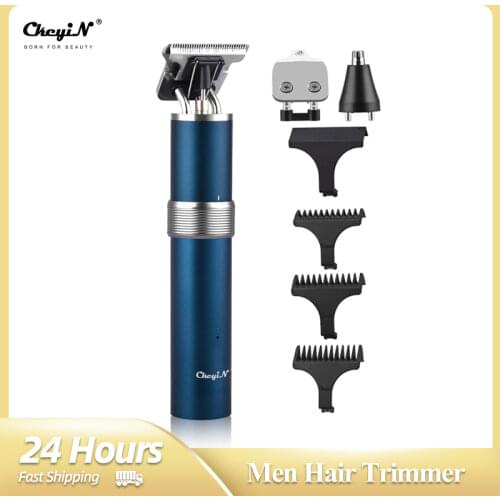 CkeyiN 3 in 1 Electric Hair Clipper Professional Men Trimmer Cordless Nose Ear Cut Machine Beard Shaver Magnetic Razor Mower