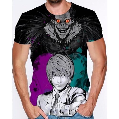 Anime 3D Print Harajuku T Shirt Men Women Summer Fashion Cotton T-shirts Death Note Oversized Unisex Casual Tee Shirts