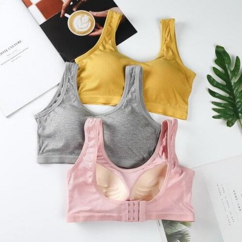 Cotton Sports Bras Women Push Up Solid Sports Bra Jogging Gym Women Sports Bra Girl Underwear Fitness Running Yoga Sport Tops