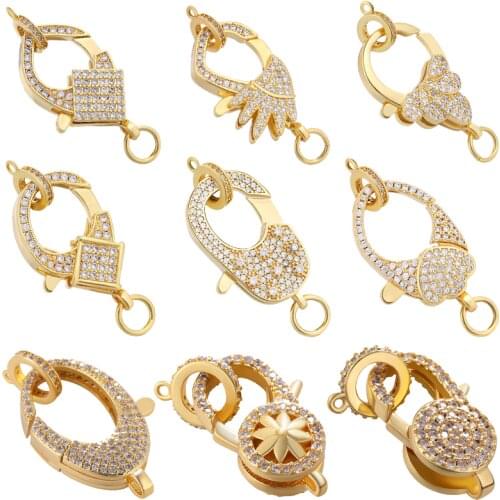 Juya DIY Creative Connector Locks Supplies Fastener Lobster Clasps Accessories For Natural Stones Pearls Beadwork Jewelry Making