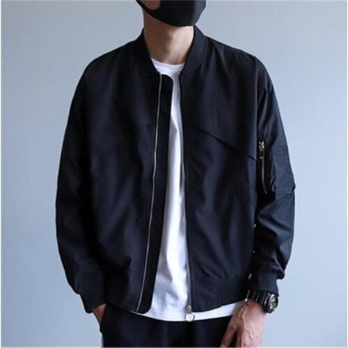 Spring Jacket Mens Loose Korean Fashion Handsome Streetwear Couple Black Baseball Jacket 2021 New Mans Clothing