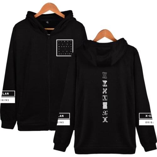 Personality New Design Men/women Zipper Hoodie Harajuku KPOP Monsta X Print Hoodies Boys/Girls Tracksuit Streetwear Sweatshirt