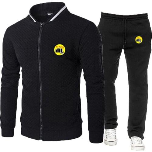 Cobra Kai No Mercy 2021 Mens zipper Print Jackets Sport Suits Male Hoodies Motorcycle Fitness sweater Sweatpant Decal design Set