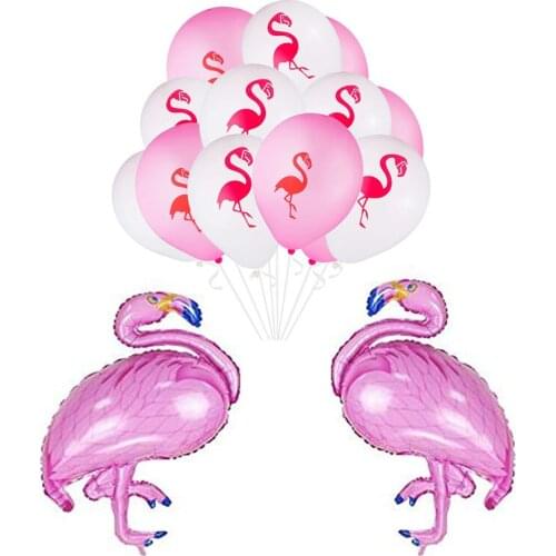 Pink Flamingo Balloons Kit Party Supplies Set, Flamingo Animal Birthday Decorations Shower Invites Flamingo Helium Balloons