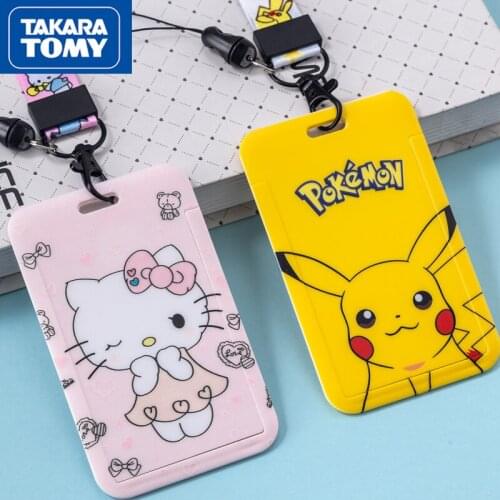 TAKARA TOMY Pokemon Pikachu Card Set School Card Lanyard Certificate Work Tag Badge Lanyard Access Control Card Package
