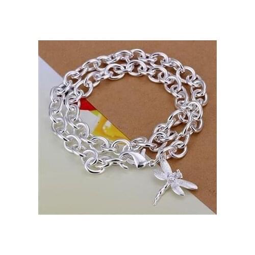 Hot Sale!!Free Shipping 925 Silver Necklace,Fashion Sterling Silver Jewelry Dragonfly Necklace SMTN253