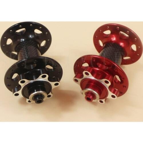 Powerway M64 Front hub QR version carbon alloy mtb O.L.D.100mm black red PHB-M64 XC AM enduro bearing bicycle hub 24h 28h 32h