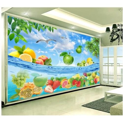 Custom High-end mural 3d wallpaper murals wall High definition fruit fresh summer water living room TV background wall decor