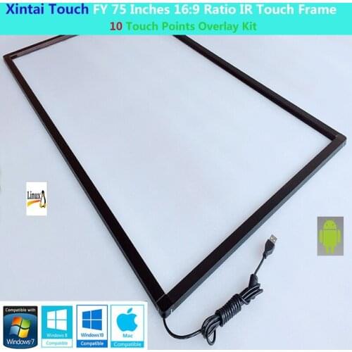 Xintai Touch FY 75 Inches 10 Touch Points 16:9 Ratio IR Touch Frame Panel Plug & Play (NO Glass)