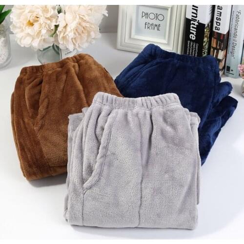 2020 New Sleep Bottoms Women Dot Flannel Winter Soft Warm Comfortable Pajama Pants Leisure Couples Korean Style Trousers M63