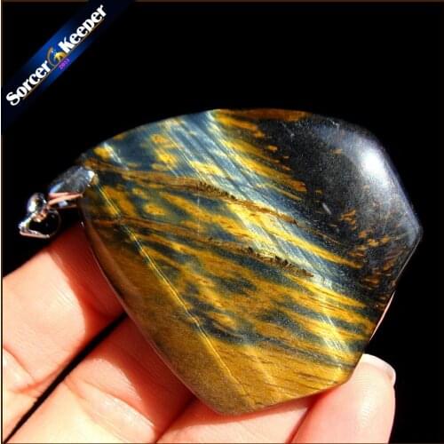 Women & Men Fashion Jewelry Pendant Necklaces With Chain Wholesale Natural Blue Tigers Eye Quartz Stone Colares Femininos RS543