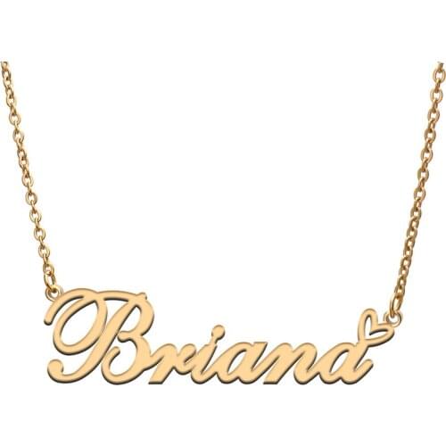 Love Heart Briana Name Necklace for Women Stainless Steel Gold & Silver Nameplate Pendant Femme Mother Child Girls Gift